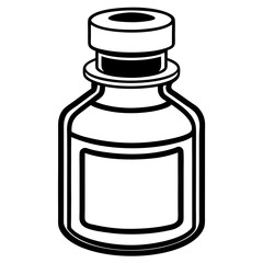 Pharmacy Bottle Outline Vector