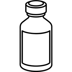 Pharmacy Bottle Outline Vector