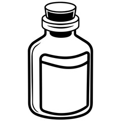 Pharmacy Bottle Outline Vector