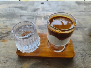 Hot espresso coffee