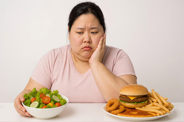 Overweight Korean Person on Diet Plan Stock Image