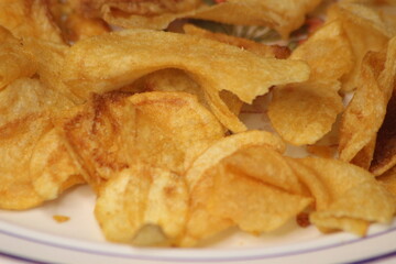 Crispy Potato Chips Close Up
