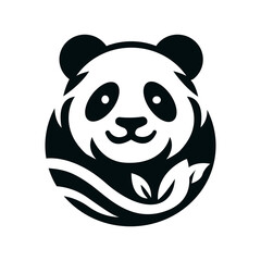 Obraz premium Panda Bear black logo cut smolt desing typ