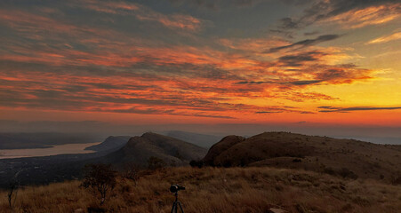 sunset in the mountains
