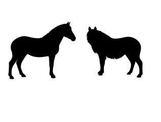 Geois in silhouette on white background.