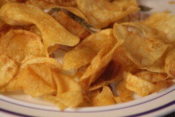 Crispy Potato Chips Close Up