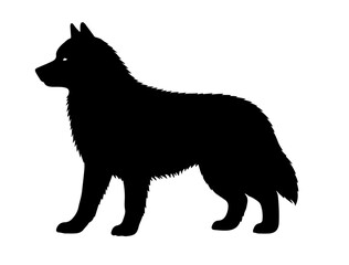 A black vector image of Alapaha Blue Blood Bulldog in silhouette.