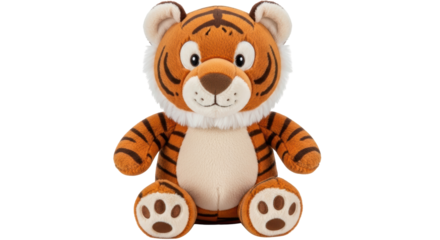 Isolated Plush Tiger Toy