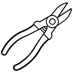 Precision Wire Cutter Line Art Illustration