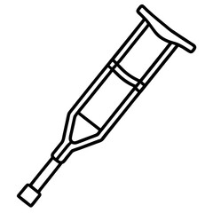 Simple Crutch Icon Drawing