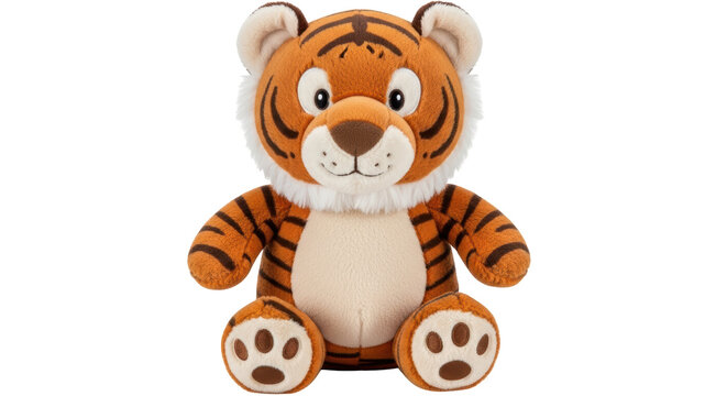 Isolated Plush Tiger Toy