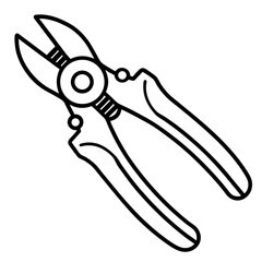 Precision Wire Cutter Line Art Illustration