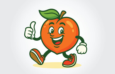 Peach Mascot Cartoon Character Logo Template