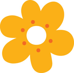 cute hand draw cartoon orange flower icon
