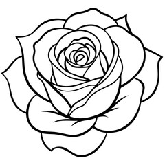 Single Bloom Rose Outline