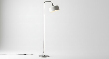 Modern Arc Floor Lamp with White Shade Stylish Home Lighting Design Minimalist Interior Decor