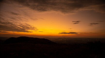 sunset in the mountains