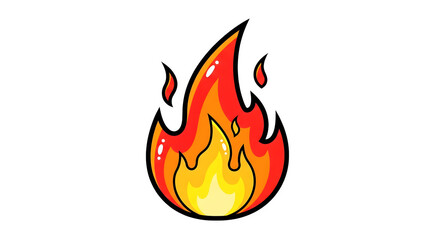 Cartoon fire flame illustration isolated on transparent background