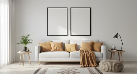 Modern Minimalist Living Room Design  Cozy Neutral Tones and Elegant Decor