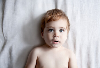 Adorable Baby Looking at Camera in Bright Natural Light