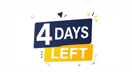 4 Days Left Countdown Timer Banner Design.