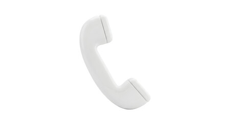 White telephone handset 3d rendered isolated on transparent background