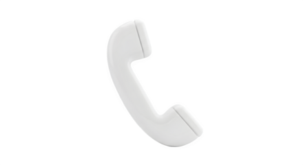 White telephone handset 3d rendered isolated on transparent background