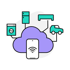 Vector Icon of IoT (Internet of Things) – Representing Connected Devices, Smart Systems, and Digital Integration in Modern Networks
