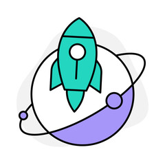 Vector Icon of Space Exploration – Representing Advancements in Space Travel, Astronomical Discoveries, and the Future of Interplanetary Exploration