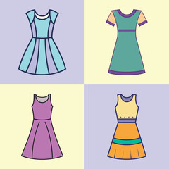 Sundress Flat Illustration in Simple Minimalist Flat Style