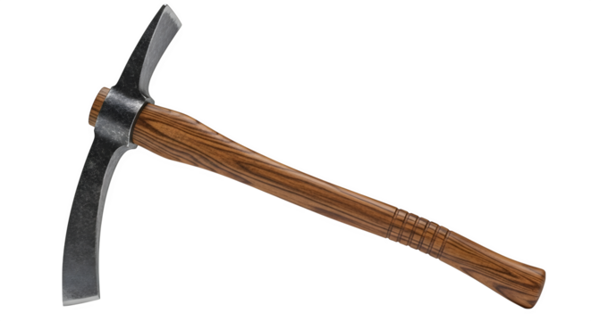 Vintage hand axe 3d rendered isolated on transparent background