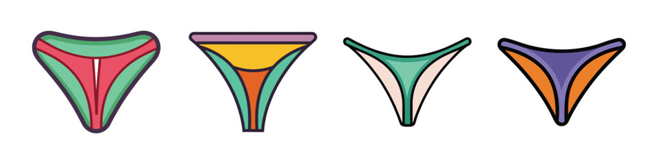 Thong Flat Illustration in Simple Minimalist Flat Style