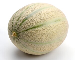 Single fresh honeydew melon isolated on white background image