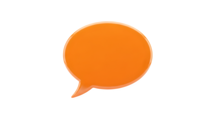 Orange speech bubble 3d rendered isolated on transparent background