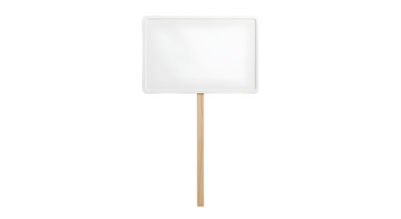 Blank protest sign 3d rendered isolated on transparent background