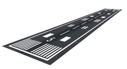 Aircraft carrier flight deck 3d rendered isolated on transparent background