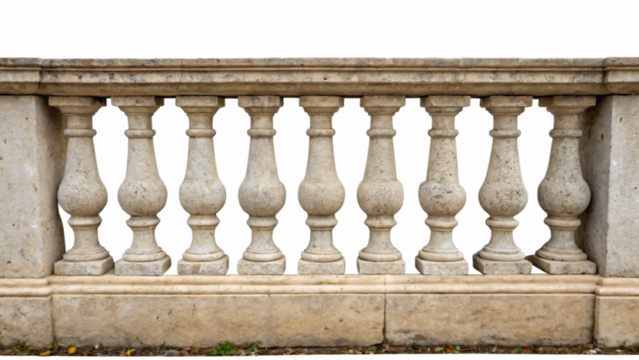 Stone Baluster, balcony, isolated PNG transparent background - Powered by Adobe