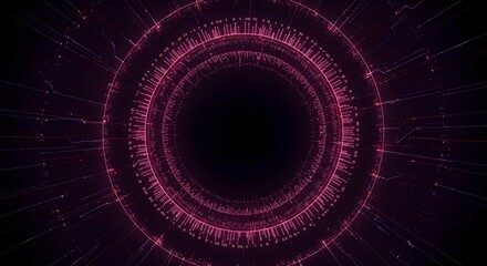 Abstract, Background, Technology, Abstract Pink and Purple Digital Circular Technology Background