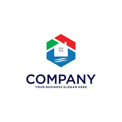 Fototapeta premium real estate logo design with improvements