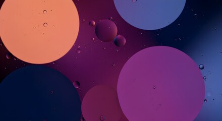 Abstract, Background, Texture, Abstract Purple, Orange, and Blue Oil Bubbles Background
