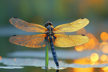 Dragon sits on leaf.
