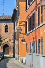 old houses in the downtown of ferrara italy
