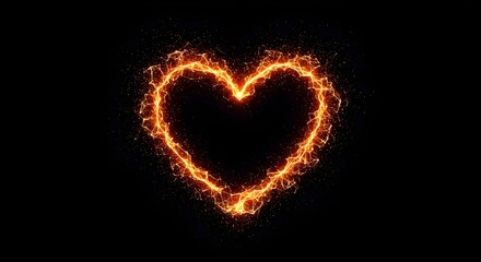 Heart, Love, Sparks, Fiery Heart Shape Sparkler