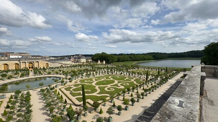 Versailles Gardens, Building, and Water View.