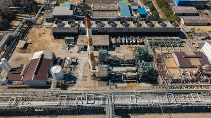 Fototapeta premium Aerial view of natural gas separation plant.