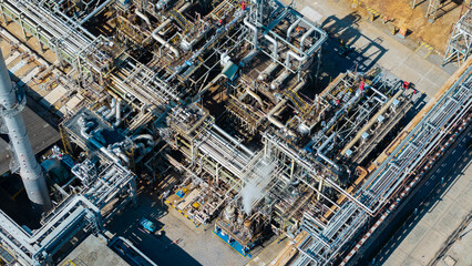 Aerial view of natural gas separation plant.