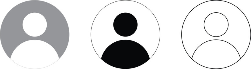 User Profile Icon Vector Set in Minimal Style with Diverse Silhouettes and Color Variants