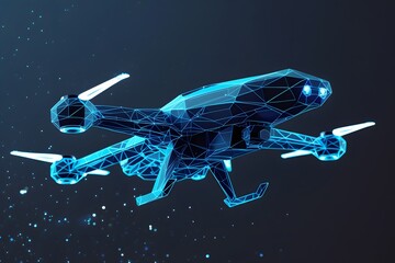 Futuristic drone technology abstract wireframe design