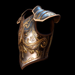 Ornate Metallic Armor: Baroque Style Medieval Chestplate for Cosplay and Historical Fantasy