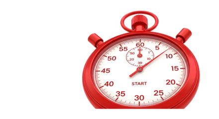 Red Stopwatch, 3d rendered isolated on transparent background